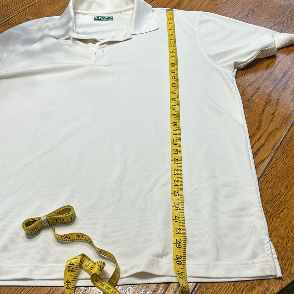 Pro Tour golf polo shirt, polyester, short sleeves. Size XXL. Cream color - Picture 9 of 10